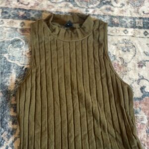 SHEIN Green Ribbed Sleeveless Tank Top